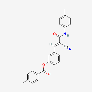 3-{(1E)-2-cyano-3-[(4-methylphenyl)amino]-3-oxoprop-1-en-1-yl}phenyl 4-methylbenzoate