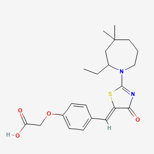 (4-{(Z)-[2-(2-ethyl-4,4-dimethylazepan-1-yl)-4-oxo-1,3-thiazol-5(4H)-ylidene]methyl}phenoxy)acetic acid