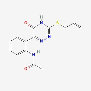 molecular formula C14H14N4O2S B10887229 N-{2-[3-(allylthio)-5-hydroxy-1,2,4-triazin-6-yl]phenyl}acetamide 