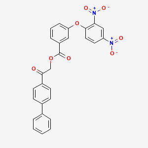 molecular formula C27H18N2O8 B10887246 2-(Biphenyl-4-yl)-2-oxoethyl 3-(2,4-dinitrophenoxy)benzoate 