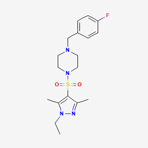 1-[(1-ethyl-3,5-dimethyl-1H-pyrazol-4-yl)sulfonyl]-4-(4-fluorobenzyl)piperazine