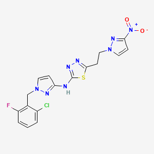 N-[1-(2-chloro-6-fluorobenzyl)-1H-pyrazol-3-yl]-5-[2-(3-nitro-1H-pyrazol-1-yl)ethyl]-1,3,4-thiadiazol-2-amine