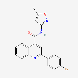 molecular formula C20H14BrN3O2 B10887275 2-(4-bromophenyl)-N-(5-methyl-1,2-oxazol-3-yl)quinoline-4-carboxamide 