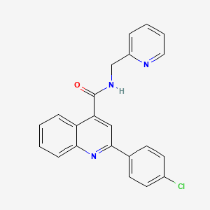 molecular formula C22H16ClN3O B10887288 2-(4-chlorophenyl)-N-(pyridin-2-ylmethyl)quinoline-4-carboxamide 