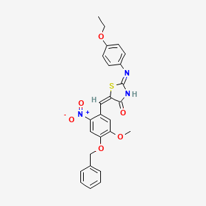 (2E,5E)-5-[4-(benzyloxy)-5-methoxy-2-nitrobenzylidene]-2-[(4-ethoxyphenyl)imino]-1,3-thiazolidin-4-one