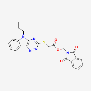 molecular formula C23H19N5O4S B10887318 (1,3-Dioxoisoindol-2-YL)methyl 2-({5-propyl-[1,2,4]triazino[5,6-B]indol-3-YL}sulfanyl)acetate 