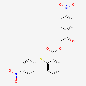 molecular formula C21H14N2O7S B10887373 2-(4-Nitrophenyl)-2-oxoethyl 2-[(4-nitrophenyl)sulfanyl]benzoate 