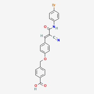 molecular formula C24H17BrN2O4 B10887379 4-[(4-{(1E)-3-[(4-bromophenyl)amino]-2-cyano-3-oxoprop-1-en-1-yl}phenoxy)methyl]benzoic acid 