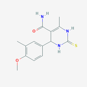 4-(4-Methoxy-3-methylphenyl)-6-methyl-2-thioxo-1,2,3,4-tetrahydropyrimidine-5-carboxamide