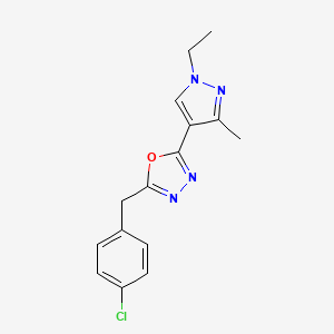 2-(4-chlorobenzyl)-5-(1-ethyl-3-methyl-1H-pyrazol-4-yl)-1,3,4-oxadiazole