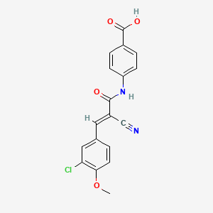 4-{[(2E)-3-(3-chloro-4-methoxyphenyl)-2-cyanoprop-2-enoyl]amino}benzoic acid