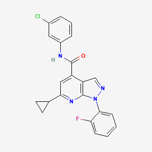 N-(3-chlorophenyl)-6-cyclopropyl-1-(2-fluorophenyl)-1H-pyrazolo[3,4-b]pyridine-4-carboxamide