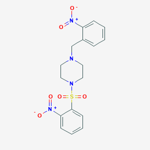 molecular formula C17H18N4O6S B10887441 1-(2-Nitrobenzyl)-4-[(2-nitrophenyl)sulfonyl]piperazine 