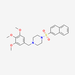 molecular formula C24H28N2O5S B10887470 1-(Naphthalen-2-ylsulfonyl)-4-(3,4,5-trimethoxybenzyl)piperazine 