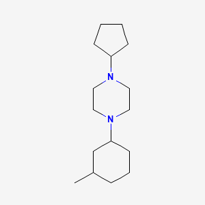 molecular formula C16H30N2 B10887476 1-Cyclopentyl-4-(3-methylcyclohexyl)piperazine 