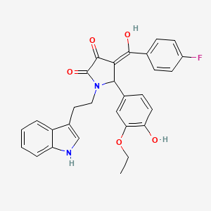 5-(3-ethoxy-4-hydroxyphenyl)-4-[(4-fluorophenyl)carbonyl]-3-hydroxy-1-[2-(1H-indol-3-yl)ethyl]-1,5-dihydro-2H-pyrrol-2-one