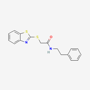 molecular formula C17H16N2OS2 B10887566 2-(1,3-benzothiazol-2-ylsulfanyl)-N-(2-phenylethyl)acetamide 