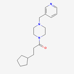 molecular formula C18H27N3O B10887571 3-Cyclopentyl-1-[4-(pyridin-3-ylmethyl)piperazin-1-yl]propan-1-one 