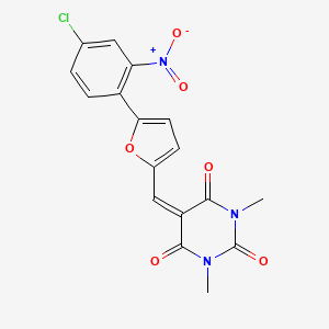 5-{[5-(4-chloro-2-nitrophenyl)furan-2-yl]methylidene}-1,3-dimethylpyrimidine-2,4,6(1H,3H,5H)-trione