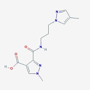 1-methyl-3-{[3-(4-methyl-1H-pyrazol-1-yl)propyl]carbamoyl}-1H-pyrazole-4-carboxylic acid