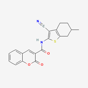 molecular formula C20H16N2O3S B10887589 N-(3-cyano-6-methyl-4,5,6,7-tetrahydro-1-benzothiophen-2-yl)-2-oxochromene-3-carboxamide 