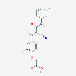 (2-bromo-4-{(1E)-2-cyano-3-[(3-methylphenyl)amino]-3-oxoprop-1-en-1-yl}phenoxy)acetic acid