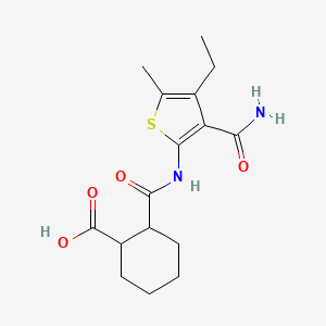 2-[(3-Carbamoyl-4-ethyl-5-methylthiophen-2-yl)carbamoyl]cyclohexane-1-carboxylic acid