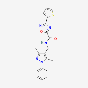 N-[(3,5-dimethyl-1-phenyl-1H-pyrazol-4-yl)methyl]-3-(thiophen-2-yl)-1,2,4-oxadiazole-5-carboxamide