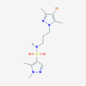 molecular formula C13H20BrN5O2S B10887627 N-[3-(4-bromo-3,5-dimethyl-1H-pyrazol-1-yl)propyl]-1,5-dimethyl-1H-pyrazole-4-sulfonamide 