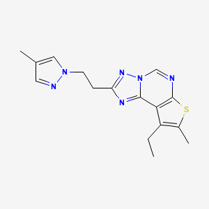 9-ethyl-8-methyl-2-[2-(4-methyl-1H-pyrazol-1-yl)ethyl]thieno[3,2-e][1,2,4]triazolo[1,5-c]pyrimidine