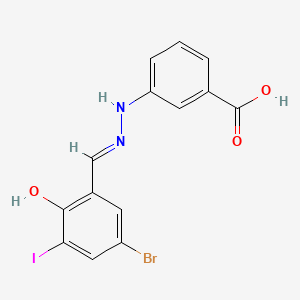 molecular formula C14H10BrIN2O3 B10887646 3-[2-(5-Bromo-2-hydroxy-3-iodobenzylidene)hydrazino]benzoic acid 