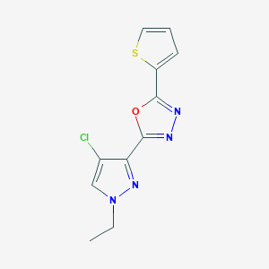 2-(4-chloro-1-ethyl-1H-pyrazol-3-yl)-5-(thiophen-2-yl)-1,3,4-oxadiazole