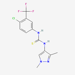 1-[4-chloro-3-(trifluoromethyl)phenyl]-3-(1,3-dimethyl-1H-pyrazol-4-yl)thiourea