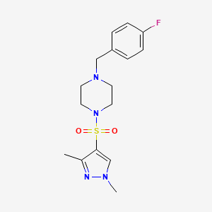 molecular formula C16H21FN4O2S B10887694 1,3-dimethyl-1H-pyrazol-4-yl [4-(4-fluorobenzyl)piperazino] sulfone 