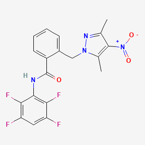 2-[(3,5-dimethyl-4-nitro-1H-pyrazol-1-yl)methyl]-N-(2,3,5,6-tetrafluorophenyl)benzamide