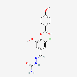 4-[(E)-(2-carbamoylhydrazinylidene)methyl]-2-chloro-6-methoxyphenyl 4-methoxybenzoate