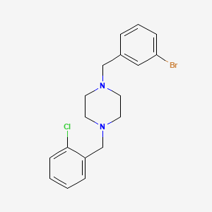 molecular formula C18H20BrClN2 B10887749 1-(3-Bromobenzyl)-4-(2-chlorobenzyl)piperazine 