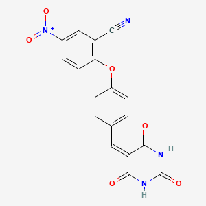 5-nitro-2-{4-[(2,4,6-trioxotetrahydropyrimidin-5(2H)-ylidene)methyl]phenoxy}benzonitrile