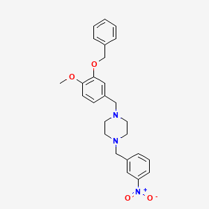 molecular formula C26H29N3O4 B10887762 1-[3-(Benzyloxy)-4-methoxybenzyl]-4-(3-nitrobenzyl)piperazine 