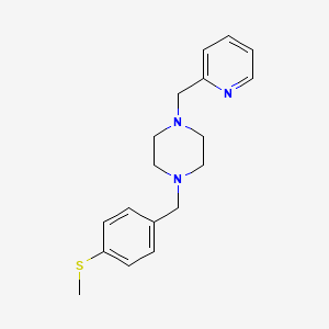 molecular formula C18H23N3S B10887777 1-[4-(Methylsulfanyl)benzyl]-4-(pyridin-2-ylmethyl)piperazine 