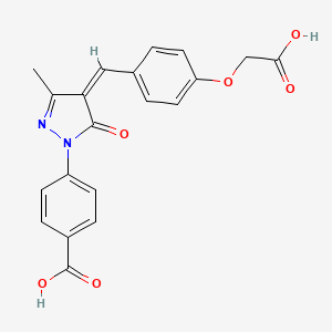 molecular formula C20H16N2O6 B10887782 4-{(4Z)-4-[4-(carboxymethoxy)benzylidene]-3-methyl-5-oxo-4,5-dihydro-1H-pyrazol-1-yl}benzoic acid 