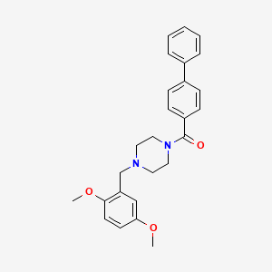 molecular formula C26H28N2O3 B10887808 Biphenyl-4-yl[4-(2,5-dimethoxybenzyl)piperazin-1-yl]methanone 