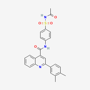 molecular formula C26H23N3O4S B10887815 N-[4-(acetylsulfamoyl)phenyl]-2-(3,4-dimethylphenyl)quinoline-4-carboxamide 