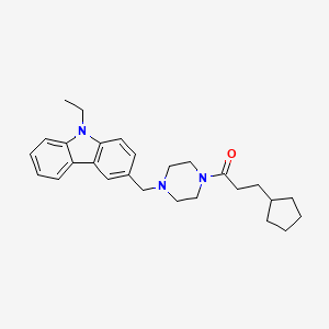 3-Cyclopentyl-1-{4-[(9-ethylcarbazol-3-YL)methyl]piperazin-1-YL}propan-1-one