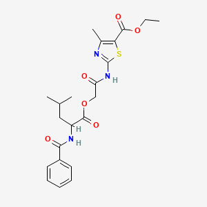 2-{[5-(ethoxycarbonyl)-4-methyl-1,3-thiazol-2-yl]amino}-2-oxoethyl N-(phenylcarbonyl)leucinate