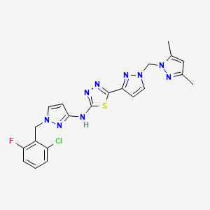 N-[1-(2-chloro-6-fluorobenzyl)-1H-pyrazol-3-yl]-5-{1-[(3,5-dimethyl-1H-pyrazol-1-yl)methyl]-1H-pyrazol-3-yl}-1,3,4-thiadiazol-2-amine