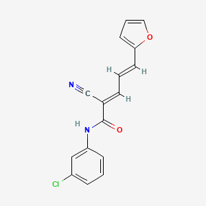 molecular formula C16H11ClN2O2 B10887887 (2E,4E)-N-(3-chlorophenyl)-2-cyano-5-(furan-2-yl)penta-2,4-dienamide 