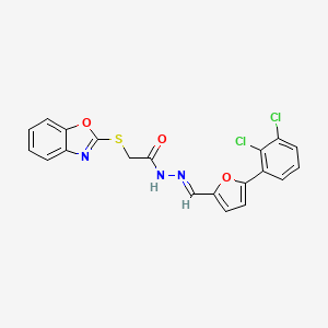 2-(1,3-benzoxazol-2-ylsulfanyl)-N'-{(E)-[5-(2,3-dichlorophenyl)furan-2-yl]methylidene}acetohydrazide