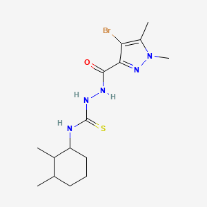 molecular formula C15H24BrN5OS B10887930 2-[(4-bromo-1,5-dimethyl-1H-pyrazol-3-yl)carbonyl]-N-(2,3-dimethylcyclohexyl)hydrazinecarbothioamide 