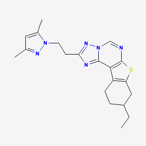 2-[2-(3,5-dimethyl-1H-pyrazol-1-yl)ethyl]-9-ethyl-8,9,10,11-tetrahydro[1]benzothieno[3,2-e][1,2,4]triazolo[1,5-c]pyrimidine